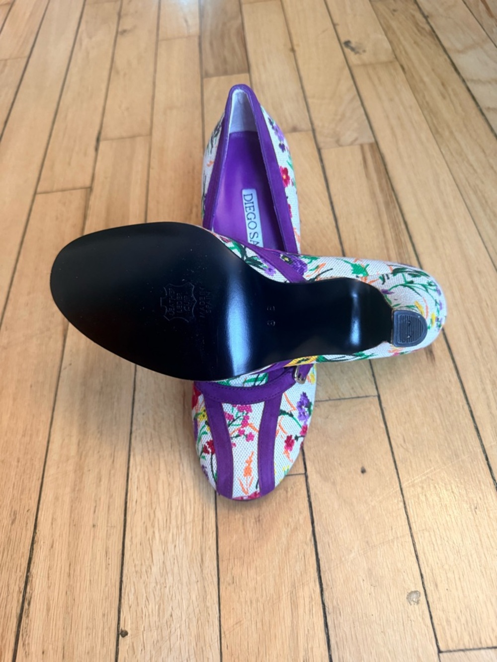 NEW Diego Sanz Purple Floral Pumps - Picture 5 of 5